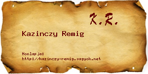 Kazinczy Remig névjegykártya